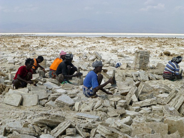 Афарски народ се углавном бави скупљањем и продајом соли које у овом подручју има у изобиљу... (Фото: Ji-Elle/Wikipedia)
