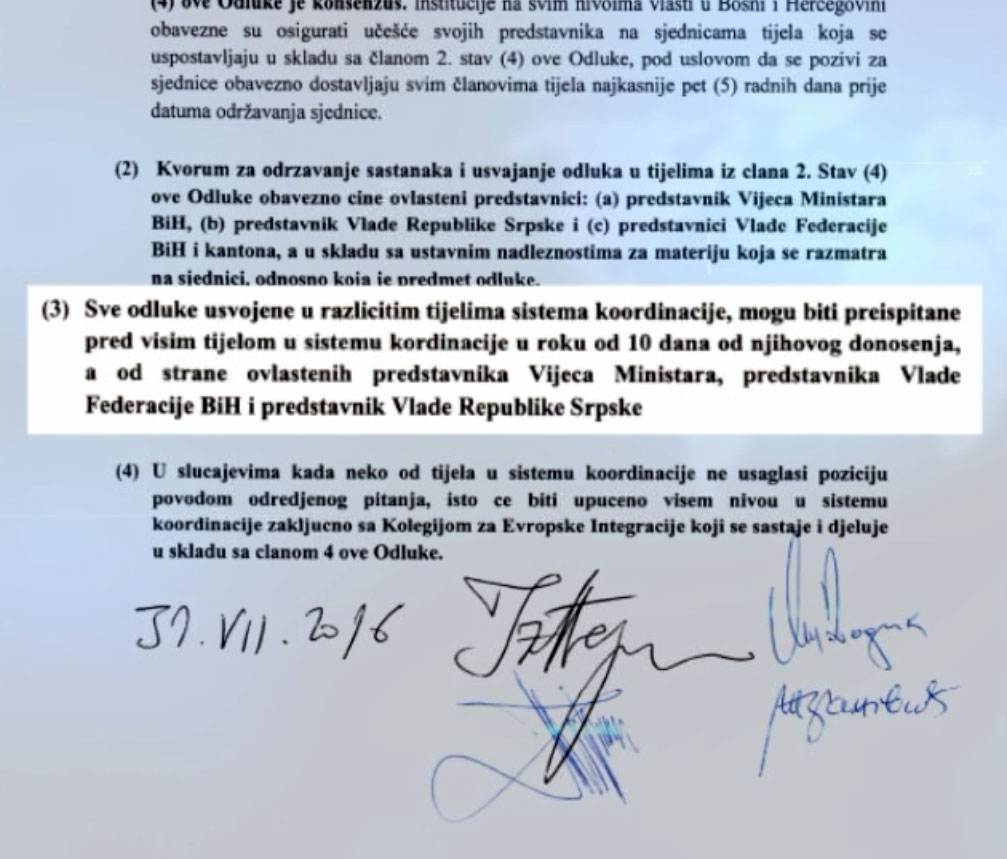 Механизам координације потписан у Источном Сарајеву