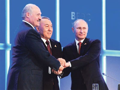 Александар Лукашенко, Нурсултан Назарбајев и Владимир Путин - Фото: REUTERS