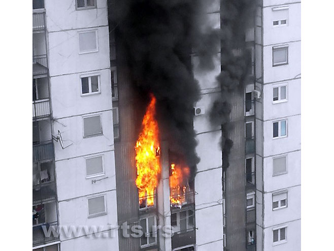 Пожар на Новом Београду (Foto: gledaoc reporter/Jelena Sudimac) - Фото: РТС