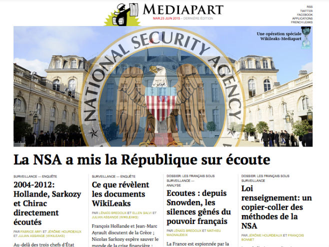 НСА прислушкивала француске предсједнике (http://www.mediapart.fr) - Фото: Screenshot