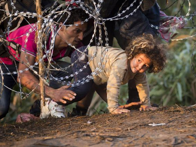 Илегални мигранти на мађарској граници - Фото: ТАНЈУГ