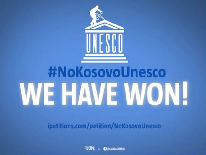 Не Косово у Унеско (фото: Twitter 
#NoKosovoUnesco) - 