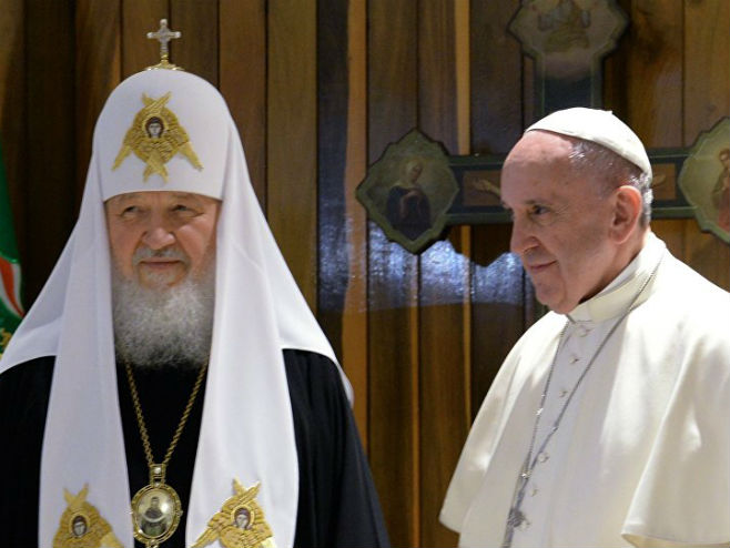 Патријарх Кирил и папа Фрањо (фото: © Sputnik/ Сергей Пятаков) - 