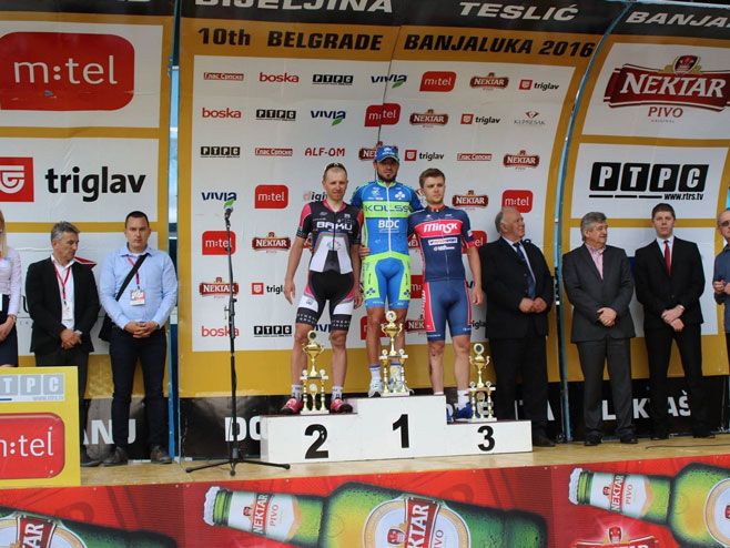 Виталиј Буц побједник прве етапе Бициклистичке трке Београд - Бања Лука - Фото: СРНА