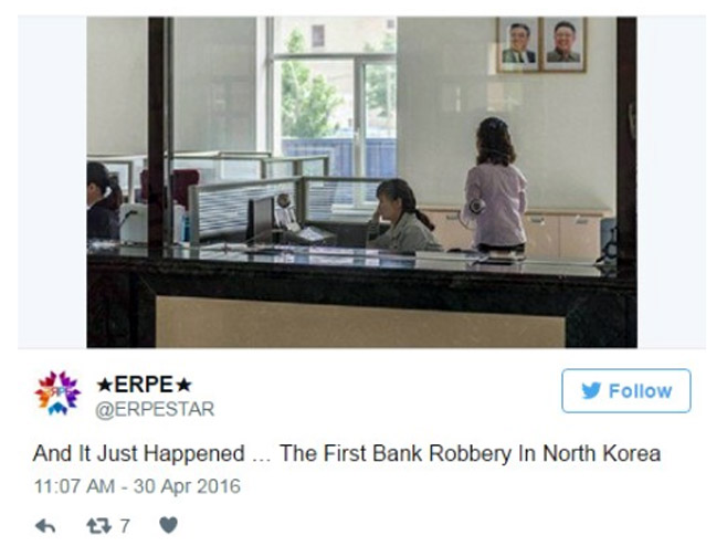 Прва пљачка банке у историји Сјеверне Кореје (Фото: Twitter) - 