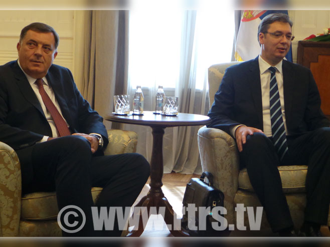 Milorad Dodik i Aleksandar Vučić (Foto: RTRS)
