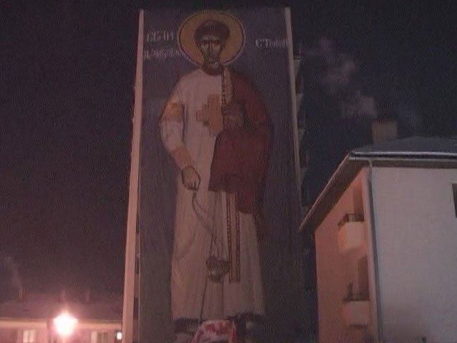 Фоча- Икона Светог Стефана у центру града - Фото: РТРС