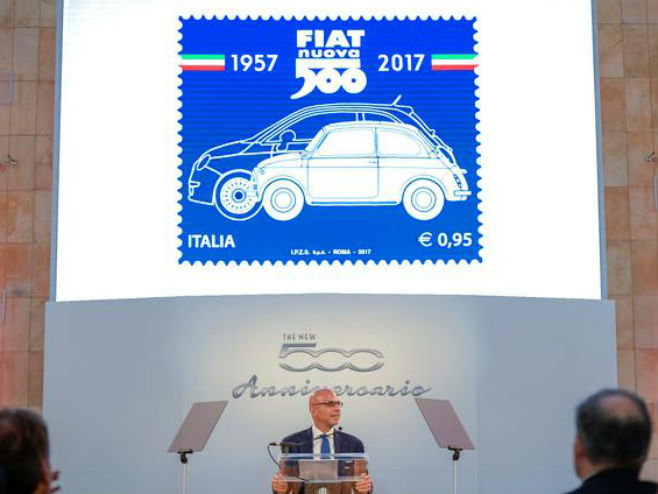 Поштанска марка за 60. рођендан "фијата 500" (Фото: lulop.com) - 