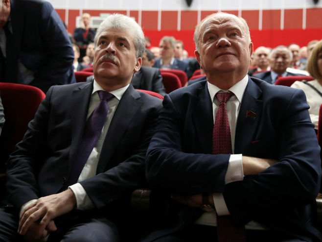 Павел Гудињин (лијево) и Генадиј Зјуганов (десно) - Фото: RT