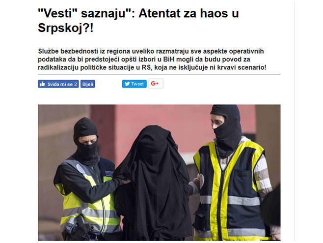 "Вести" сазнају": Атентат за хаос у Српској!? - Фото: Screenshot