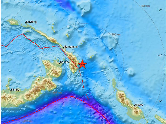 Земљотрес - Папуа Нова Гвинеја (Фото: EMSC/CSEM) - 