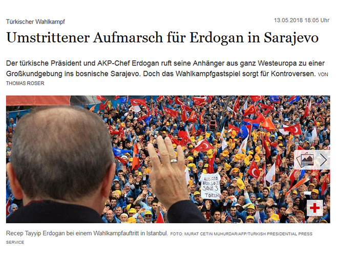 Њемачки лист о Ердогановом скупу у Сарајеву (Фото: tagesspiegel.de) - 