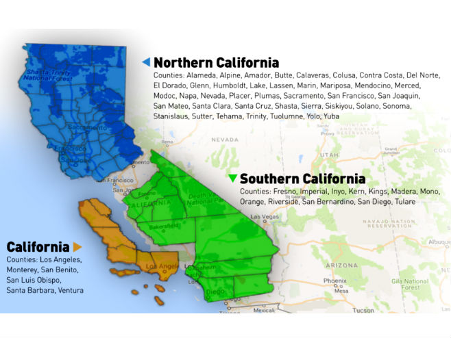 Подје4ла Калифорније на три државе (Фото. Courtesy Google Maps) - 