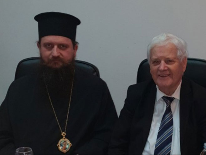 Епископ Сергије и начелник Велике Кладуше Фикрет Абдић - Фото: РТРС