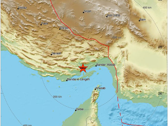 Земљотрес код Персијског залива (Фото: www.emsc-csem.org) - 