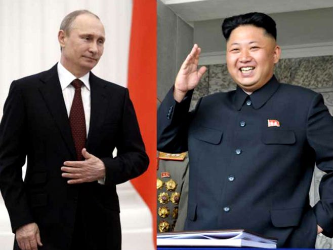 Владимир Путин и Ким Џонг Ун - Фото: илустрација