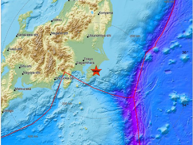 Земљотрес код Токија (Фото: www.emsc-csem.org) - 