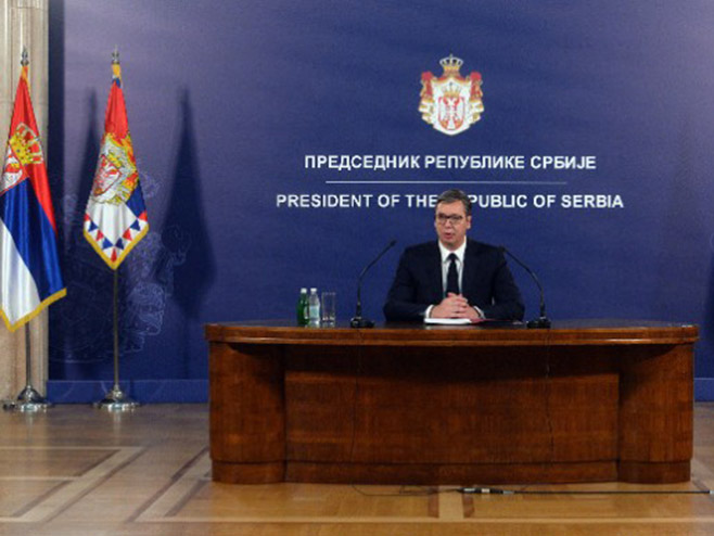Конференција за медије председника Вучића - Фото: ТАНЈУГ