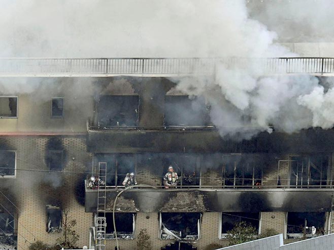 Пожар у филмском студију у Кјоту - Фото: AP