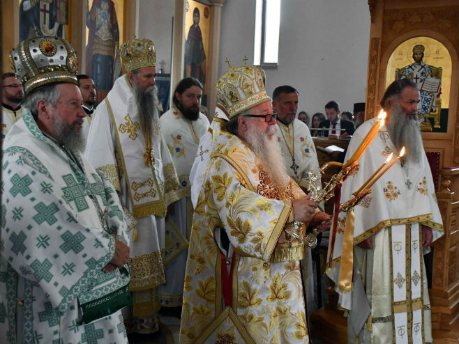 Владика Хризостом служио литургију у Андрићграду - Фото: СРНА