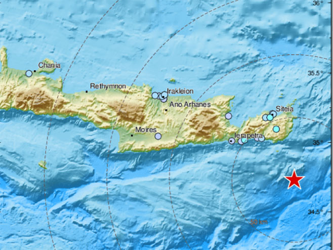 Земљотрес на Криту (фото: emsc.eu) - 