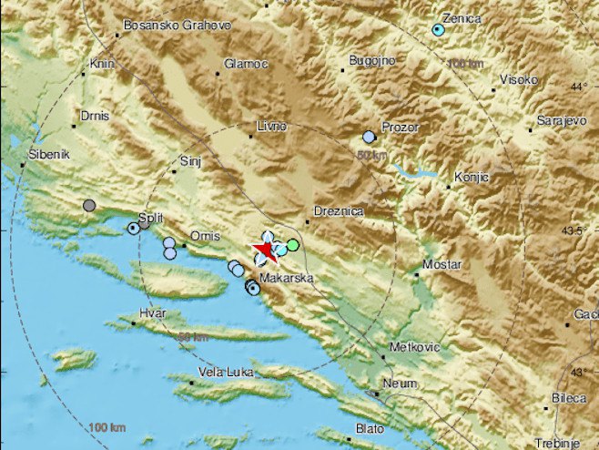 Земљотрес у Далмацију  (Фото:/twitter.com) - 
