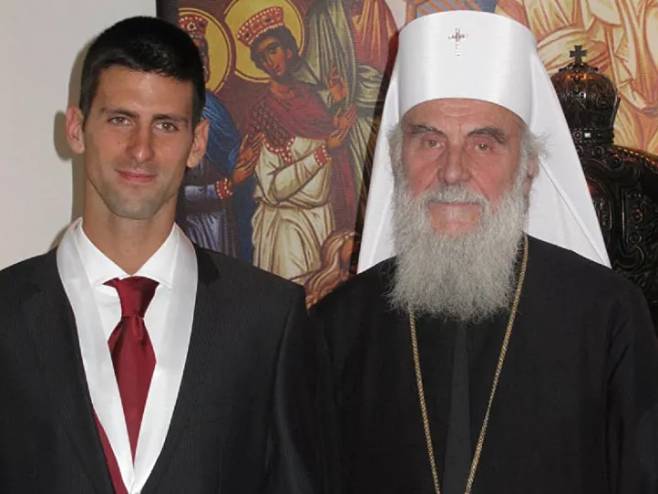 Новак Ђоковић и патријарх Иринеј (фото: Српска православна црква) - 
