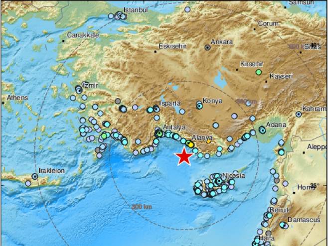 Земљотрес у Турској (фото: EMSC Twitter) - 