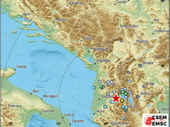 Земљотрес у Албанији (фото: EMSC Twitter) - 