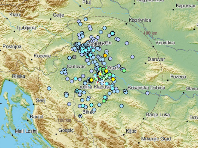 Земљотрес код Сиска (Фото: EMSC) - 
