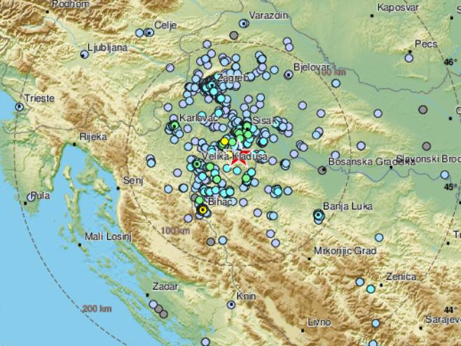 Земљотрес поред Загреба (Фото: EMSC) - 