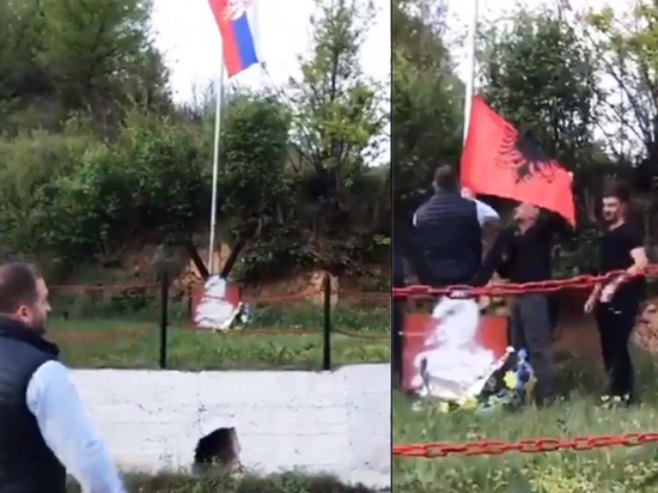 Скинули српску тробојку и подигли заставу Албаније - Фото: Тwitter