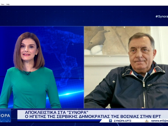 Милорад Додик - интервју за грчку  државну телевизију - Фото: Screenshot