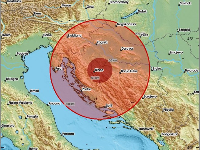 Земљотрес у Бихаћу (фото: https://twitter.com/LastQuake) - 