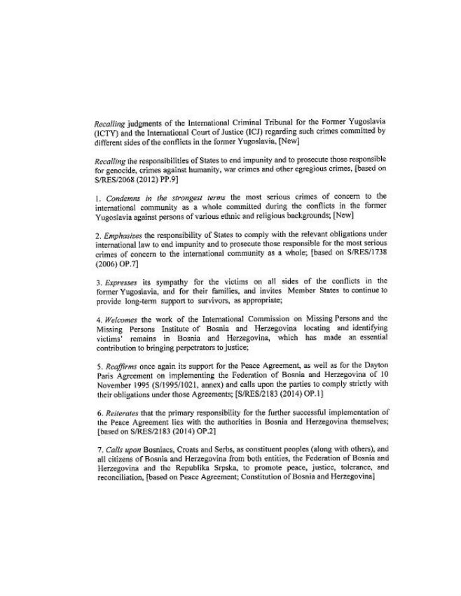 Dokument prijedloga ruske rezolucije (str. 1) (© Sputnik)