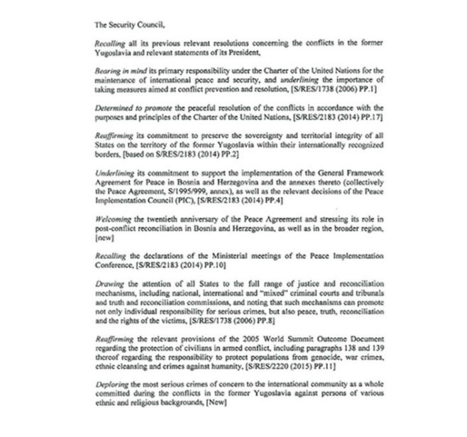 Документ приједлога руске резолуције (стр. 2) (© Sputnik) 