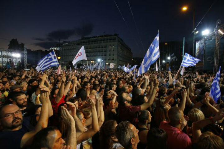 Атина: Скуп Ципрасових присталица (photo: AP) 