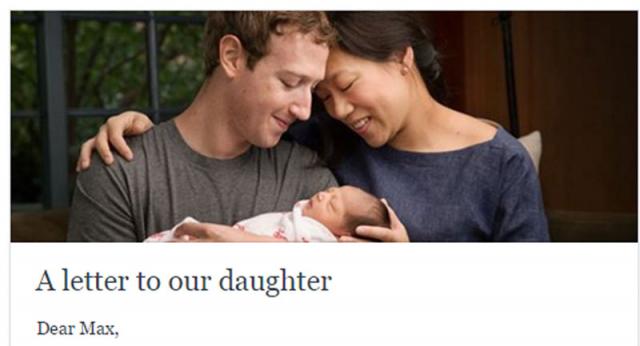 Закерберг добио ћерку, поклања богаство (фото: Facebook) 