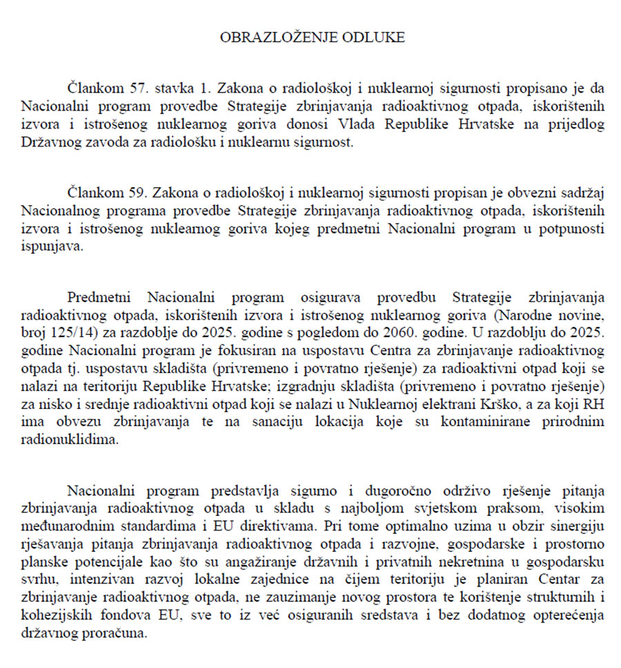 Obrazloženje hrvatske Vlade (Foto: RTRS)