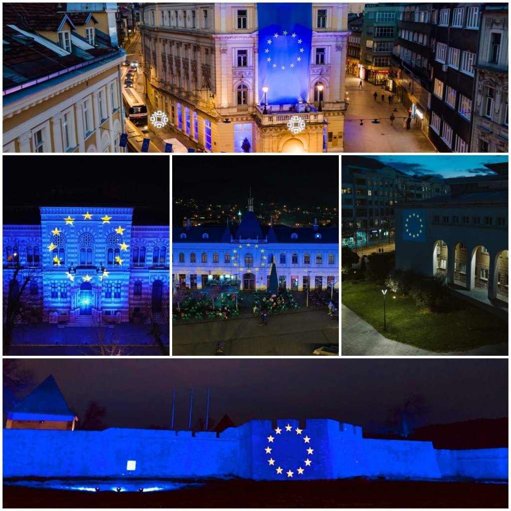 ЕУ заставе у градовима у БиХ (Уступљена фотографија )