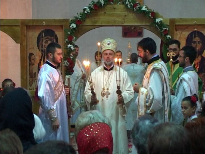 Foča: Vladika Grigorije u Hramu Svetog Save služio Svetu arhijerejsku liturgiju (foto: RTRS)