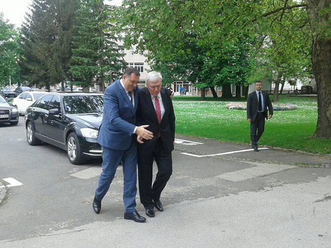Dodik i Pavić u Prijedoru (foto: RTRS)