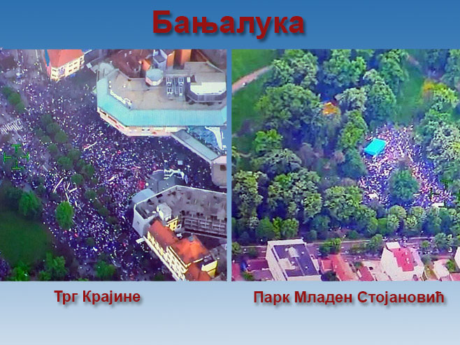 Митинг подршке "Срцем за Српску" и протести опозиције - Фото: РТРС