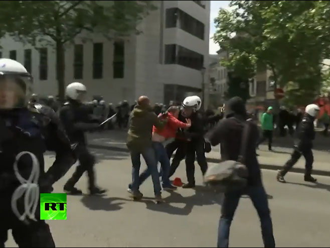 Брисел: Сукоб полиције и демонстраната - 