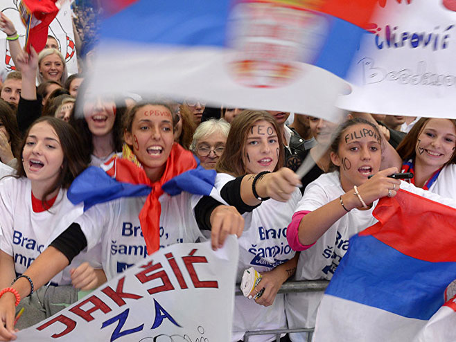Srbija dočekala olimpijce (foto:© Tanjug/ TANJA VALIC) 