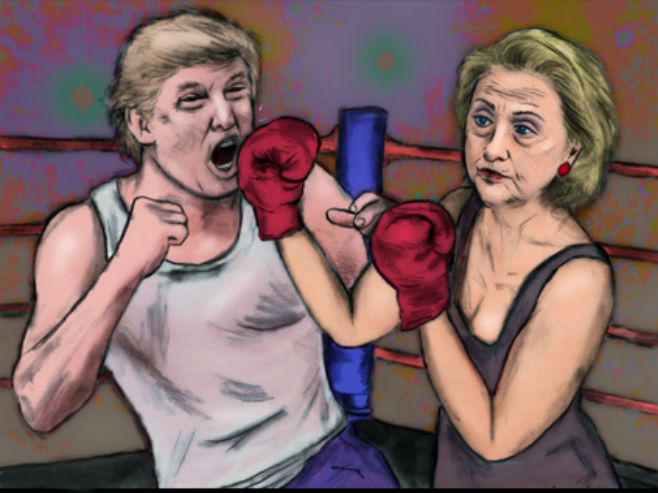 Трамп против Клинтонове (Фото: toonpool.com) - 