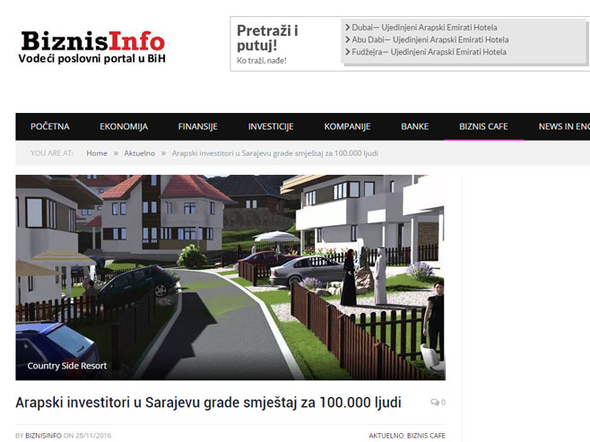 Арапски инвеститори у Сарајеву граде смјештај за 100.000 људи (фото: www.biznisinfo.ba) - 