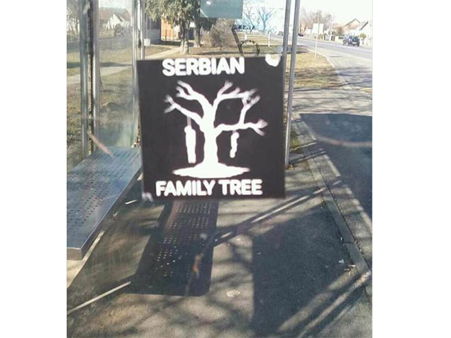Вуковар облијепљен графитима "Српско породично стабло" (фото:twitter.com) - 