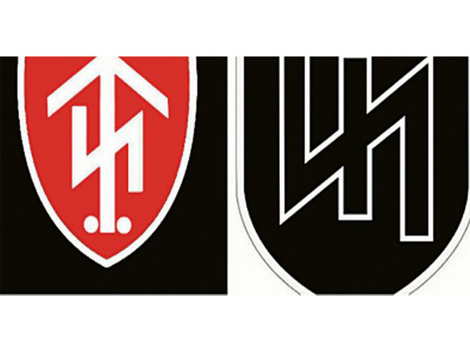 Лијеви симбол њемачке марке "Thor Steinar" / Десно је оригинални симбол "2. SS оклопне дивизије" (Фото: Screenshot) 